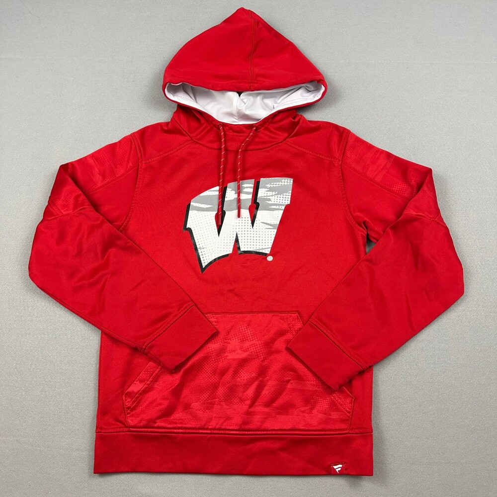 Wisconsin Badgers Hoodie Men Small Red Fanatics Sweatshirt Pullover NCAA S